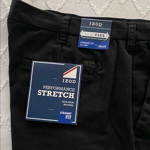 Izod Black SportFlex Straight Fit Men’s Pants NWT 36 x 29